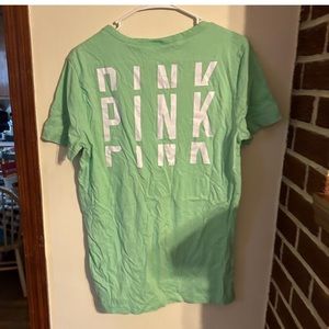 PINK Victoria’s Secret women’s mint green logo short sleeve tee size small